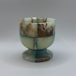 Onyx Mortar Jar or Votive Candle Holder Banded weighs under 2lb Onyx Illuminates